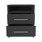 Homeroots 20" Black Two Drawer Faux Wood Nightstand 543667 - alternate 3
