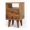 Homeroots 20" Oak Solid Wood Two Drawer Nightstand 722533 - alternate 1