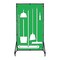 5S Supplies Housekeeping Shadow Board Broom Station V2, Green / White Shadows, Kit + Stand HSB-V2-GREEN/WHITE-KIT-STAND - alternate 1
