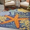 Homeroots 4' X 6' Blue Starfish Indoor Outdoor Area Rug 527625 - alternate 2