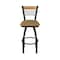 Holland Bar Stool Co Eleanor 30in Swivel Bar Stool with Black Wrinkle Finish, Medium Back and Canter Saddle Seat 880 - alternate 5