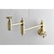Kingston Brass Wall Mount Pot Filler Faucet with Knurled Handle, Brushed Brass KS3107RKZ - alternate 3