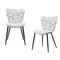 Homeroots Set of Two White and Black Upholstered Faux Shearling Dining Side Chairs 571485 - alternate 3