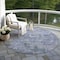 Homeroots 8' Blue And Dark Gray Round Abstract Washable Indoor Outdoor Area Rug 605538 - alternate 4
