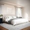 Martha Stewart Amelia King Upholstered Platform Bed w/Curved Headboard and Cushioned Siderails, Wood Slat, Beige TW-3WDB02-K-BG-MS - alternate 3