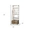 Homeroots 32" Light Brown And Nickel Metal and Solid Wood Six Tier Library Bookcase with Two Drawers 611032 - alternate 7