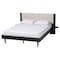 Baxton Studio Adriano Transitional Beige Fabric and Black Wood Queen Size Bed with Built-In Side Tables 248-13547-ZORO - alternate 1