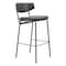 Homeroots Set of Two 26" Black Faux Leather and Steel Low Back Counter Height Bar Chairs, 2PK 555734 - alternate 2