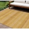 Homeroots 9' X 12' Wheat And Gold Striped Washable Indoor Outdoor Area Rug 610628 - alternate 1