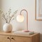 Jonathan Y Arco 18.3 in. Minimalist Mid-Century Arched Metal and Frosted Glass LED Table Lamp, Pink JYL6010D - alternate 4