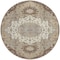 Homeroots 8' Chocolate Beige And Gray Round Oriental Washable Indoor Outdoor Area Rug 596622 - alternate 4