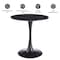 Leisuremod Bristol Round MDF Dining Table - Pedestal Base Kitchen Table, Modern Style BTBL-B40BLMT - alternate 3