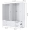 Homeroots 71" White Carved Geometric Mirrored Four Door Four Drawer Combo Dresser 569303 - alternate 4