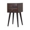 Homeroots 22" Walnut Solid Wood Square Two Drawer Nightstand 651530 - alternate 4
