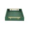 Homeroots 16" Green Wood Wood Faux Shagreen Serving Tray With Handles 571241 - alternate 2