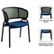 Leisuremod Ervilla Dining Armchair in Black Steel Frame with Black Wicker Back and Navy Blue Seat ECBL-20BL-NBU - alternate 5