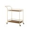 Homeroots 33" Gold And Brown Iron and Wood Rolling Bar Cart 551673 - alternate 3