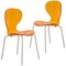 Leisuremod Modern Oyster Transparent Side Dining Side Chair with White Base in Orange, 2PK OCW-17TOR2 - alternate 1