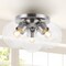 Jonathan Y Iris 11.5" 3-Light Farmhouse Rustic Iron/Glass LED Semi Flush Mount, Nickel/Clear JYL7568B - alternate 2