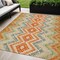 Homeroots 5' X 8' Beige Orange And Red Geometric Washable Indoor Outdoor Area Rug 581522 - alternate 1