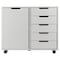 Lavish Home 5 Drawer Office Storage Cabinet Wooden Lateral File Cabinet with 5 Drawers, Door, and Shelves 80-FC-5D-W - alternate 1