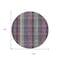 Homeroots 8' Plum Eggplant And Gray Round Plaid Washable Indoor Outdoor Area Rug 613989 - alternate 2