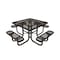 Mytcoat 46in Square Portable Outdoor Table, Brown, Seats 8, Expanded Metal, Textured Coating 804088 - alternate 1