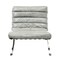 Homeroots 29" Gray and Silver Tufted Leather and Upholstered Folding Lounge Chair 668907 - alternate 1