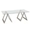 Homeroots 46" Clear Glass And Steel Coffee Table 520950 - alternate 1