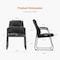 Simple Deluxe Office Chair No Wheels, Waiting Room Chairs, Leather Guest Chair with Padded Arms, Black, 2PK 3A88OPCHAIR61302PBLK - alternate 3
