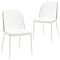 Leisuremod Tule Dining Side Chair with Leather Seat and White Powder-Coated Steel Frame, Walnut/White, 2PK TWCWN18W2 - alternate 1
