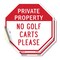 Signmission Private Property No Golf Carts Plea, 4 inch X 4 inch, Vinyl Decal, 2PK OC-D-2PACK-4-164 - alternate 1