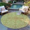 Homeroots 8' Sage Round Medallion Washable Indoor Outdoor Area Rug 607412 - alternate 6