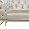 Homeroots 88" Beige Velvet Sofa With Gold Legs 488828 - alternate 2