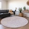 Homeroots 8' Lavender And Ivory Round Abstract Washable Indoor Outdoor Area Rug 599732 - alternate 3