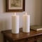 Homeroots Set of Two White Flameless Pillar Candles, 2PK 633839 - alternate 2