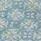 Homeroots 8' Teal Blue Gray And Gold Round Floral Washable Indoor Outdoor Area Rug 595993 - alternate 4