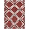 Homeroots 10' X 14' Brick Red And Ivory Geometric Washable Indoor Outdoor Area Rug 593743 - alternate 3