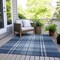 Homeroots 10' X 14' Navy Blue Black And Ivory Plaid Washable Indoor Outdoor Area Rug 596350 - alternate 3