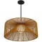 Homeroots Natural And Black Rattan And Metal LED Dimmable Outdoor Hanging Pendent Light 683474 - alternate 3