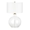 Homeroots 24" Clear Glass Table Lamp With White Drum Shade 524371 - alternate 1