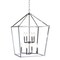 Jonathan Y Pagoda 20" 8-Light Classic Traditional Metal Cage Lantern LED Pendant, Chrome JYL7438C - alternate 1