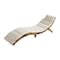 Alaterre Furniture Alaterre Outdoor Chaise Lounge Chair with Cushion Brown Cream Patio Furniture Design 80-OUTD-WD-CHSLNG - alternate 1