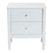 Baxton Studio Lucera Mid-Century White 2-Drawer Bobbin Nightstand 257-14121-ZORO - alternate 3