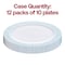 Smarty Had A Party 10.25" White w/Turquoise Blue and Silver Mosaic Rim Round Plastic Dinner Plates (120 Plates), 120PK 890TBS-CASE - alternate 4