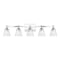 Jonathan Y Marion 36.5" 5-Light Hurricane Metal/Seeded Glass LED Vanity Light, Chrome JYL7901A - alternate 1