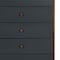 Homeroots 30" Walnut And Charcoal Grey Solid Wood Five Drawer Chest 473069 - alternate 2