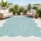 Jonathan Y Alice Classic Cottage Two-Tone Scalloped Turquoise/Cream 5 ft. x 8 ft. Shaped Area Rug SHP103D-5 - alternate 1