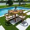 Panama Jack Outdoor Panama Jack Bali Teak 5-Piece Square Dining Table with Cushions PJO-3601-NAT-5DA-CUSH - alternate 1