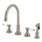 Kingston Brass Double-Handle Widespread Kitchen Faucet with Brass Sprayer, Brushed Nickel KS2798BPLBS - alternate 1